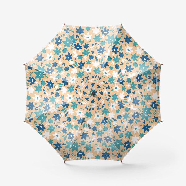 Зонт «Паттерн с абстрактными цветами-звёздами»