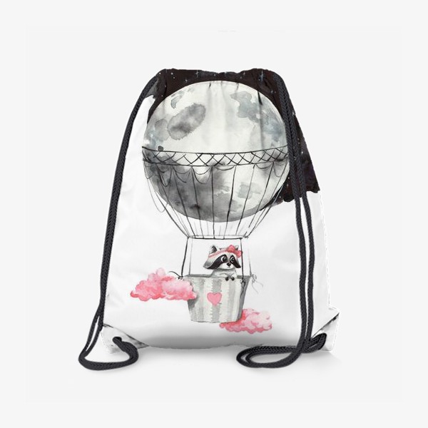 Рюкзак «Енот-девочка на воздушном шаре-луне»