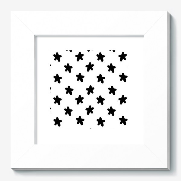 Картина «Cute stars black on white»