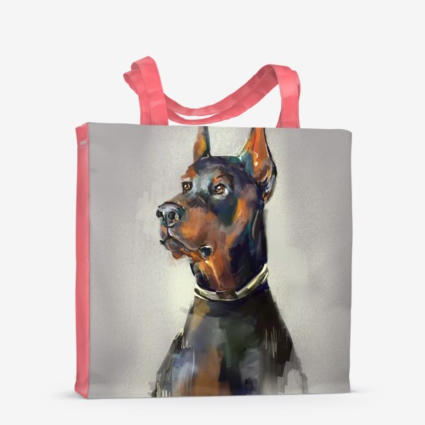 Сумка-шоппер «Черно- рыжая собака доберман »