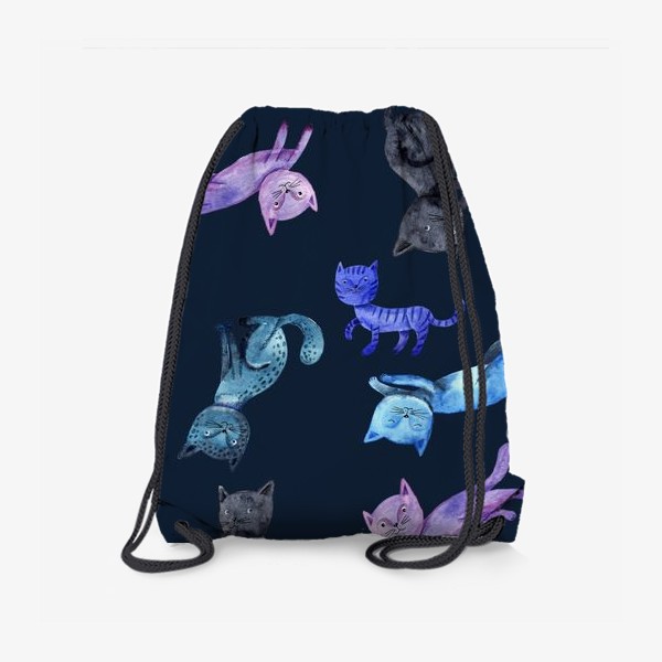Рюкзак «Коты на темно-синем фоне»