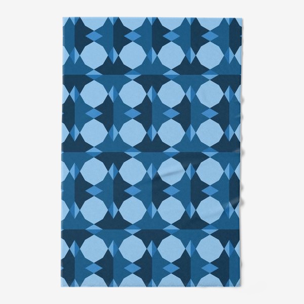 Полотенце «орнамент синий граненые круги»