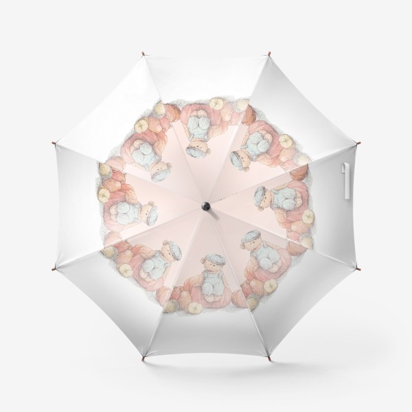 Зонт «Мишка с тыквами»