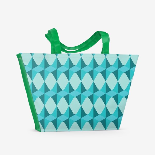 Пляжная сумка «орнамент голубые ромбы»