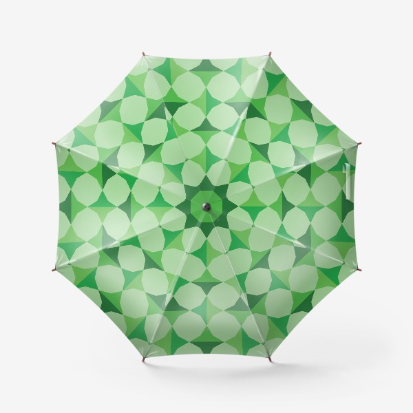 Зонт «зеленый орнамент с четырехконечными звездами»