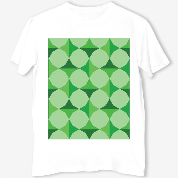 Футболка «зеленый орнамент с четырехконечными звездами»