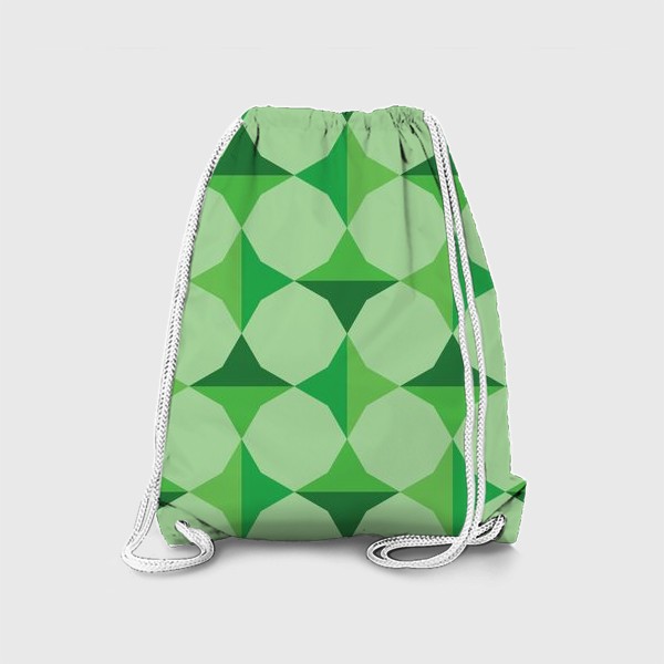 Рюкзак «зеленый орнамент с четырехконечными звездами»