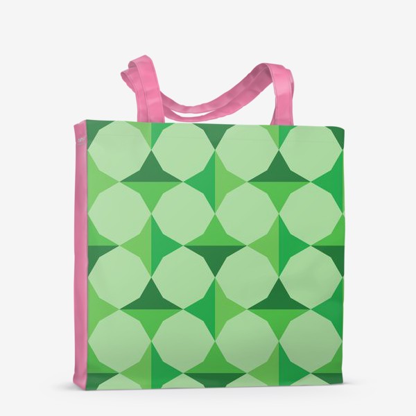 Сумка-шоппер «зеленый орнамент с четырехконечными звездами»