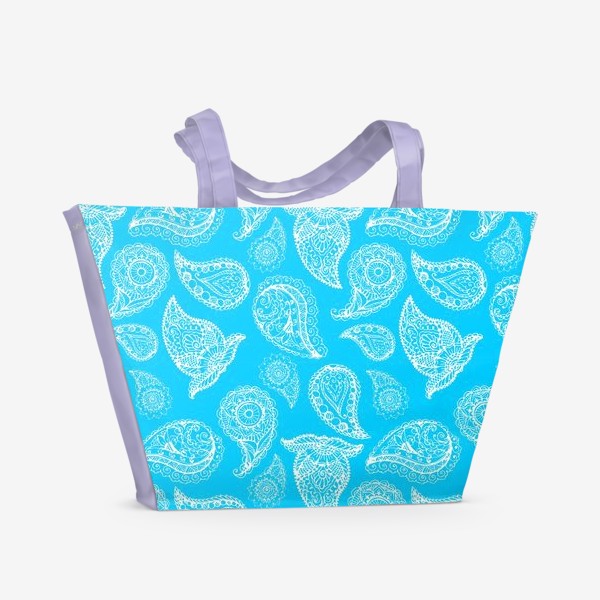 Пляжная сумка «пейсли на голубом»