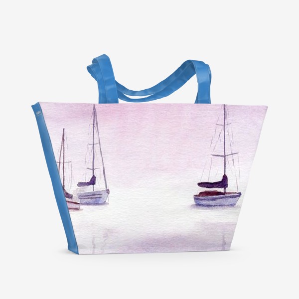 Пляжная сумка «Яхты в дымке»