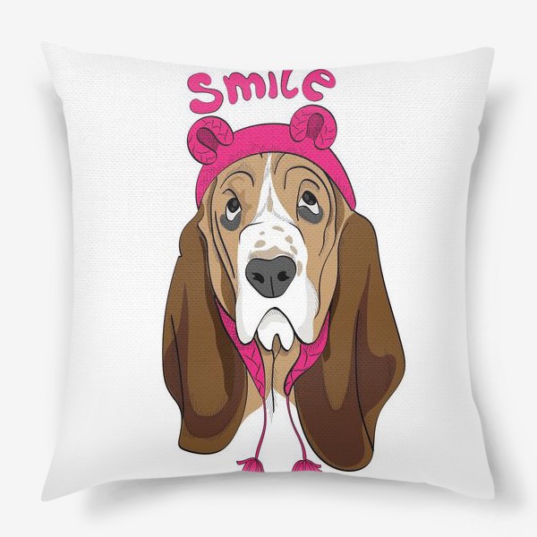 Подушка «Собака в смешной шапочке»
