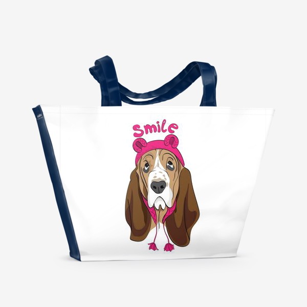 Пляжная сумка «Собака в смешной шапочке»