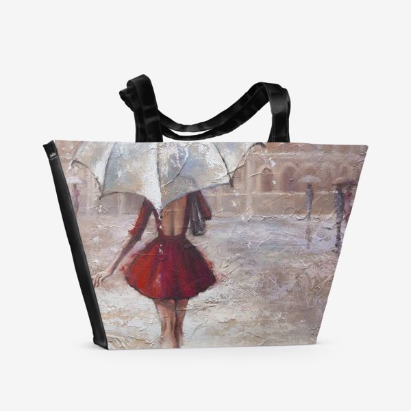 Пляжная сумка «Прогулка под дождём»