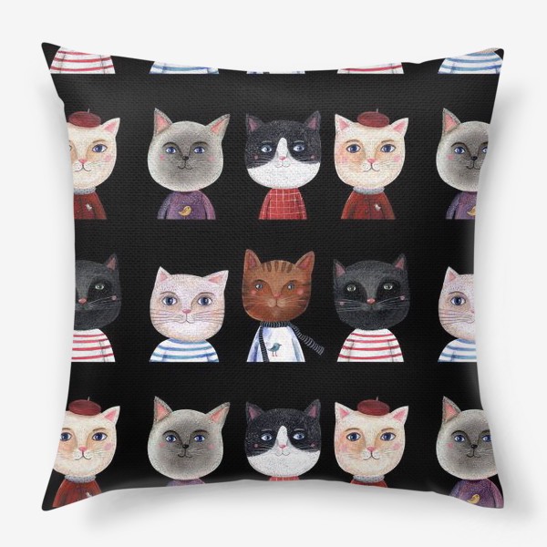 Подушка «Паттерн Коты и Кошки»