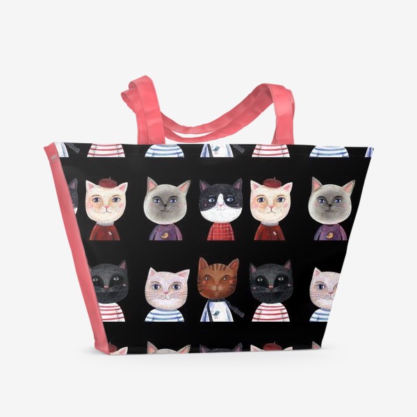 Пляжная сумка «Паттерн Коты и Кошки»