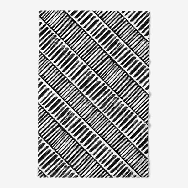 Полотенце &laquo;Черно-белые наклонные полосы&raquo;
