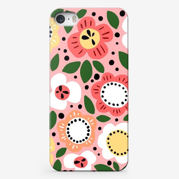 Чехол iPhone «Паттерн с цветами в скандинавском стиле»
