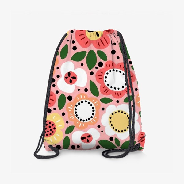 Рюкзак «Паттерн с цветами в скандинавском стиле»