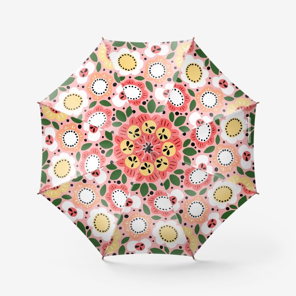 Зонт «Паттерн с цветами в скандинавском стиле»