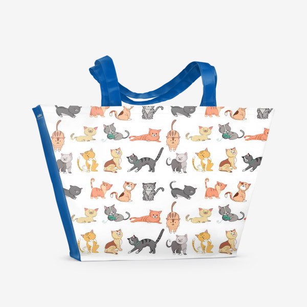 Пляжная сумка &laquo;Коты в разных позах&raquo;