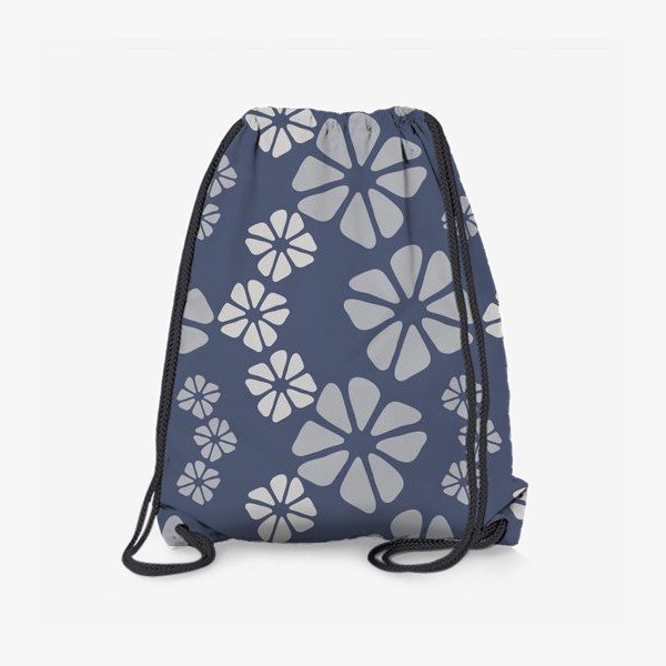 Рюкзак «Кубические цветы на синем фоне»