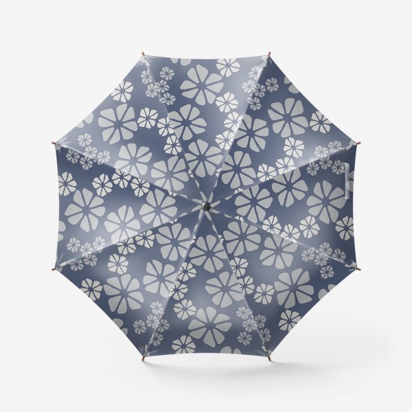 Зонт «Кубические цветы на синем фоне»