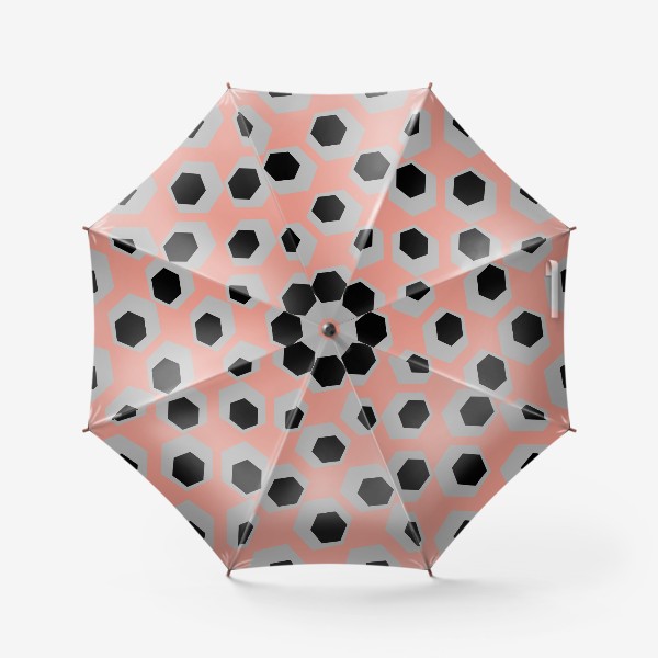 Зонт «Яркие шестиугольники на розовом »