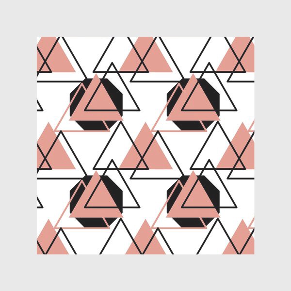 Скатерть «Геометрия, Розовые и черные треугольники»