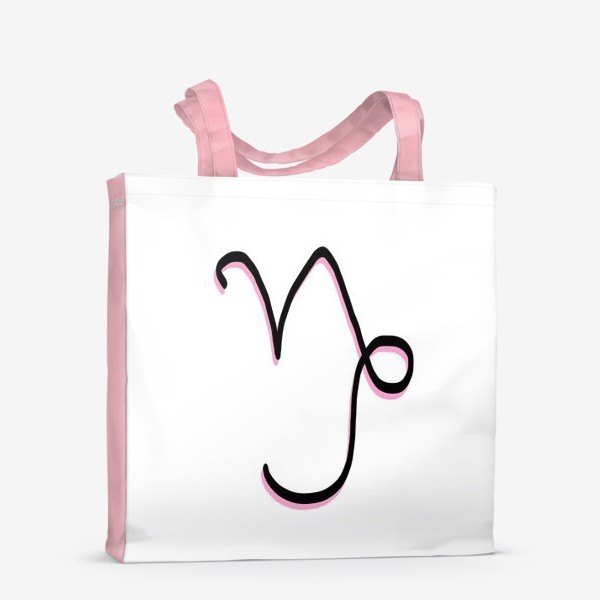 Сумка-шоппер «Знак зодиака Козерог с розовой подсветкой»