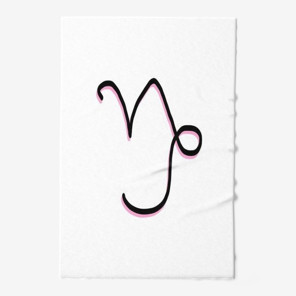 Полотенце «Знак зодиака Козерог с розовой подсветкой»