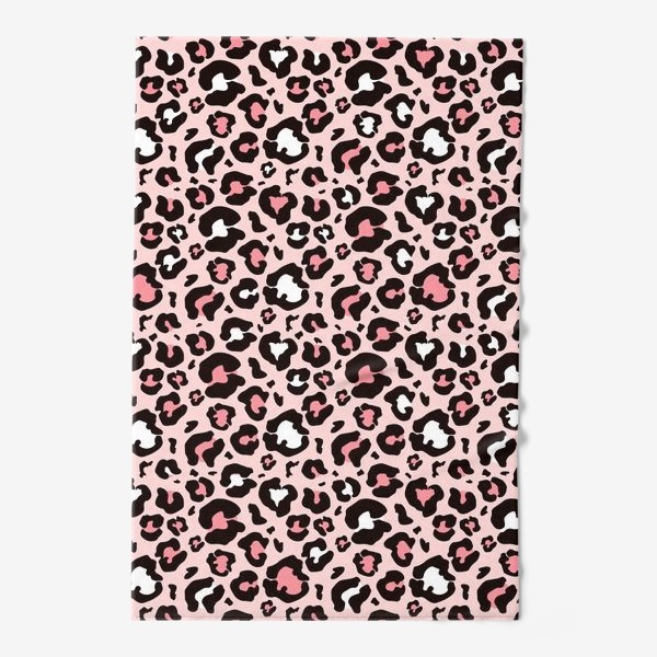 Полотенце «Леопард животный принт розовый»