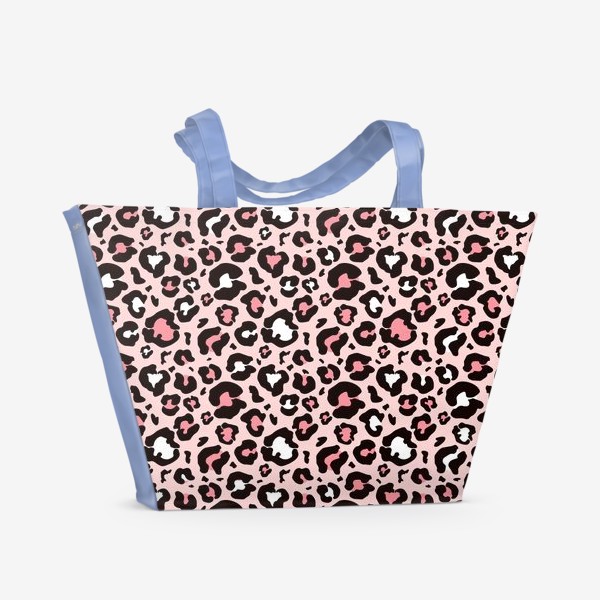 Пляжная сумка «Леопард животный принт розовый»