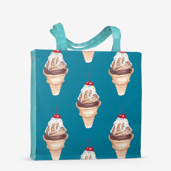 Сумка-шоппер «Мороженое (синий фон)»