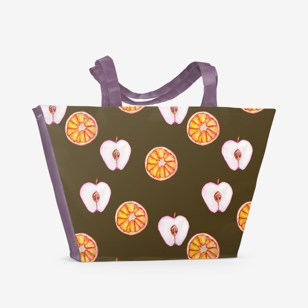 Пляжная сумка «Дольки апельсинов и яблок. Рождество»