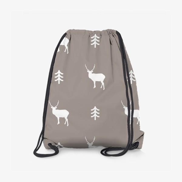 Рюкзак «Уютный паттерн с оленем и ёлочкой»