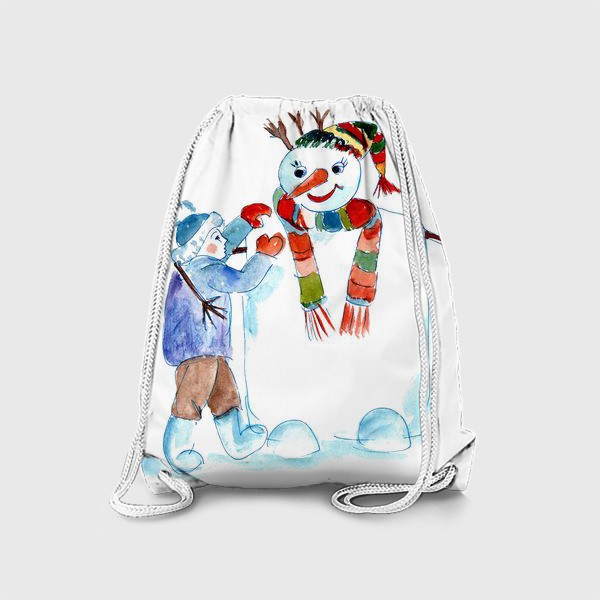 Рюкзак «Мальчик и снеговик»