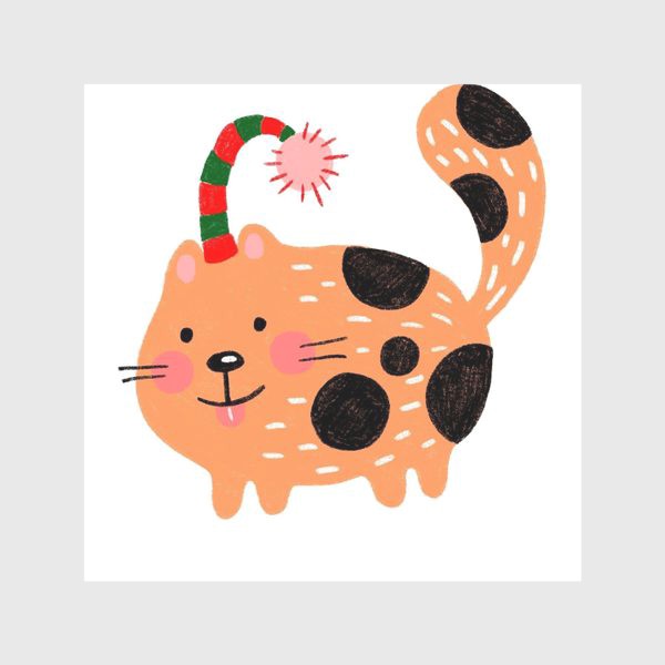 Скатерть «Новогодний котик»