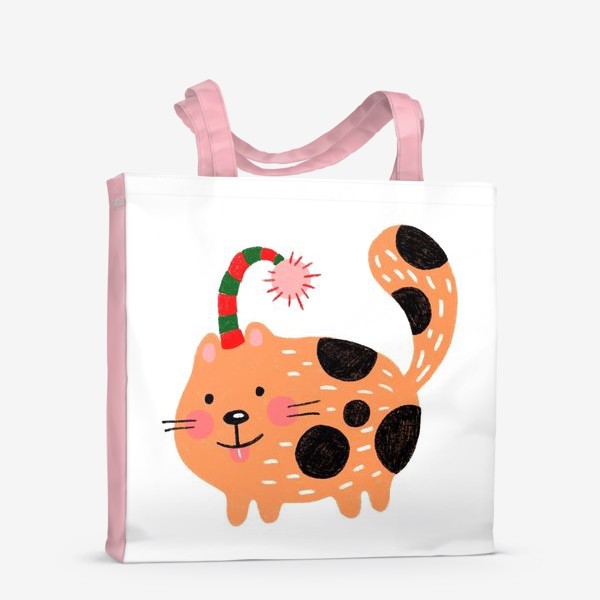 Сумка-шоппер «Новогодний котик»