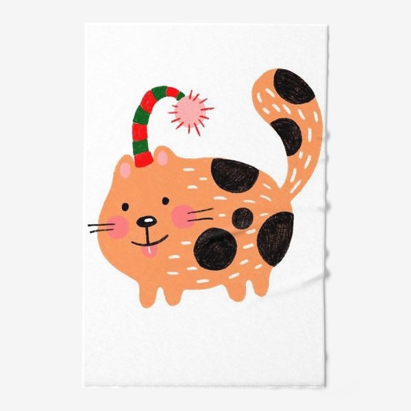 Полотенце «Новогодний котик»