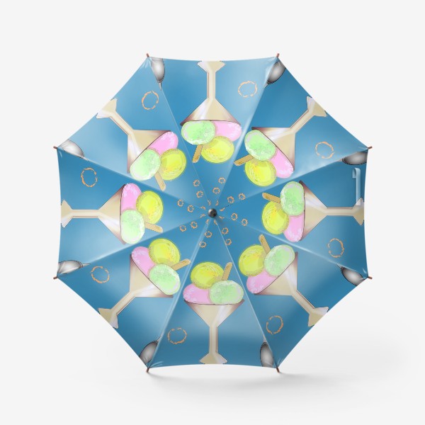 Зонт «Мороженное в креманках с ложками»