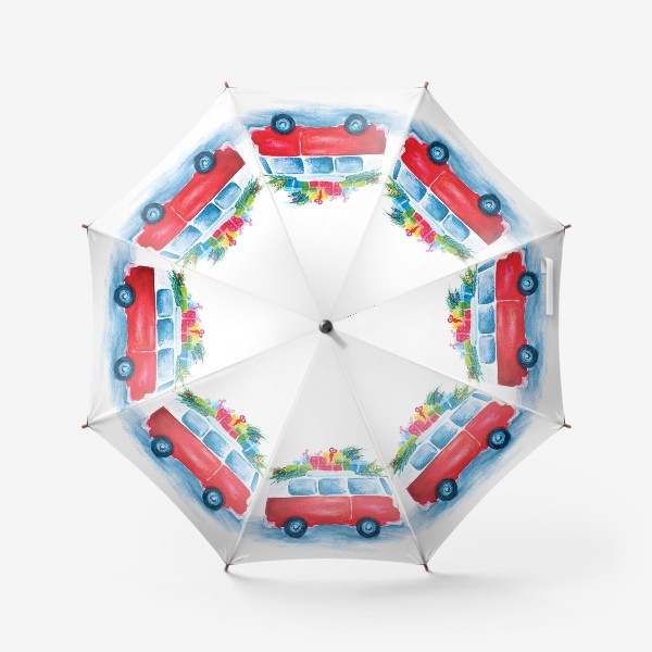 Зонт «Новогодняя машина с подарками»