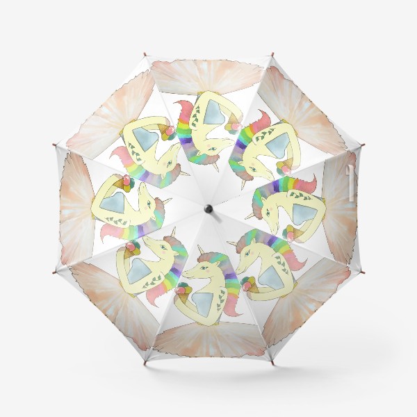 Зонт «Радужный единорог на роликах »