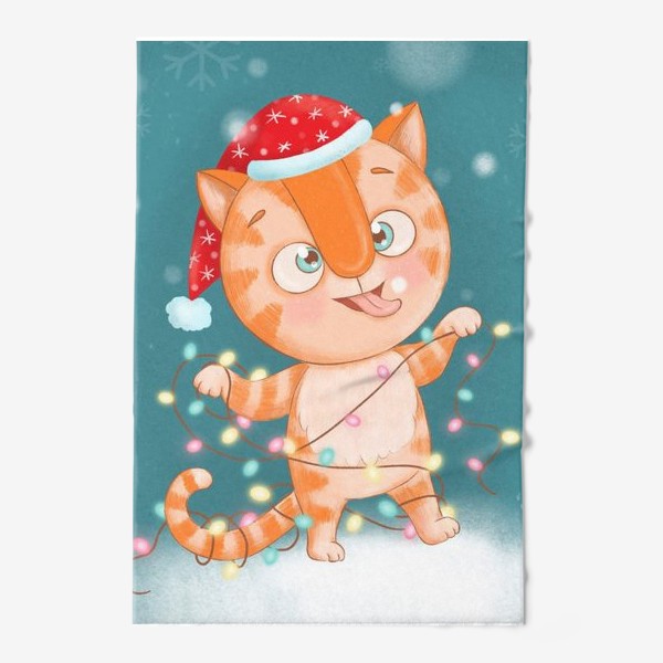 Полотенце «Котик Кексик и Новый год»