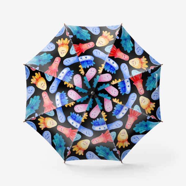 Зонт «Веселые медузы на черном»