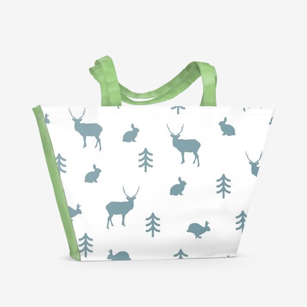 Пляжная сумка «Лесной паттерн с животными»