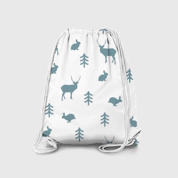 Рюкзак «Лесной паттерн с животными»
