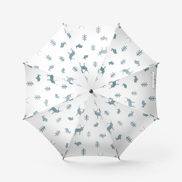 Зонт «Лесной паттерн с животными»