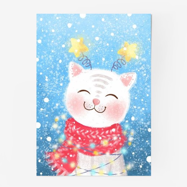 Постер «Новогодний кот»
