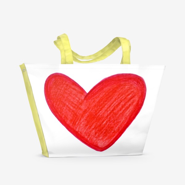 Пляжная сумка «Голубое сердце на темном фоне»
