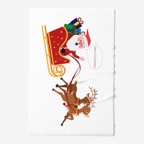 Полотенце &laquo;Новый год. Санта с оленями&raquo;